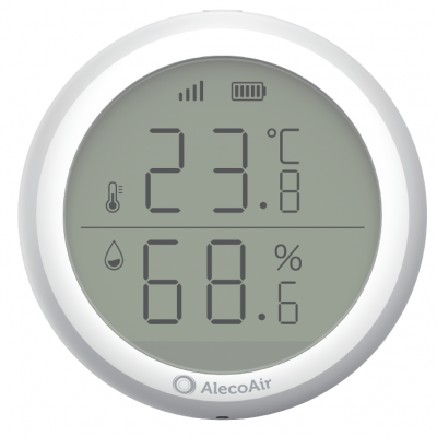 AlecoAir Detalii termohigrometru - Echipamente SMART si aparate de masura pentru calitatea aerului si spatii inteligente