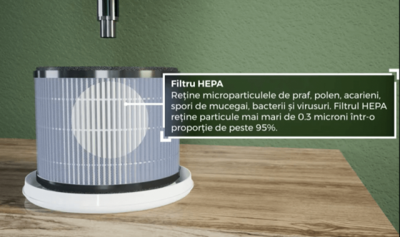 AlecoAir Purificator cu filtru HEPA - Purificatoare de aer SMART cu functie completa de purificare si