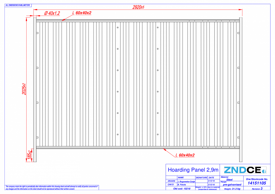 Pagina 1-CAD-PDF Panou mobil AMERICASA Detaliu de produs opac 2,9 