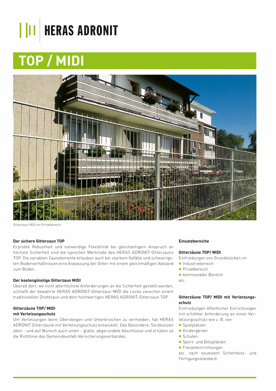 Pagina 2-Panouri rigide cu profile U HERAS UNI TOP / MIDI Catalog, brosura Germana auch unten - glatte,...