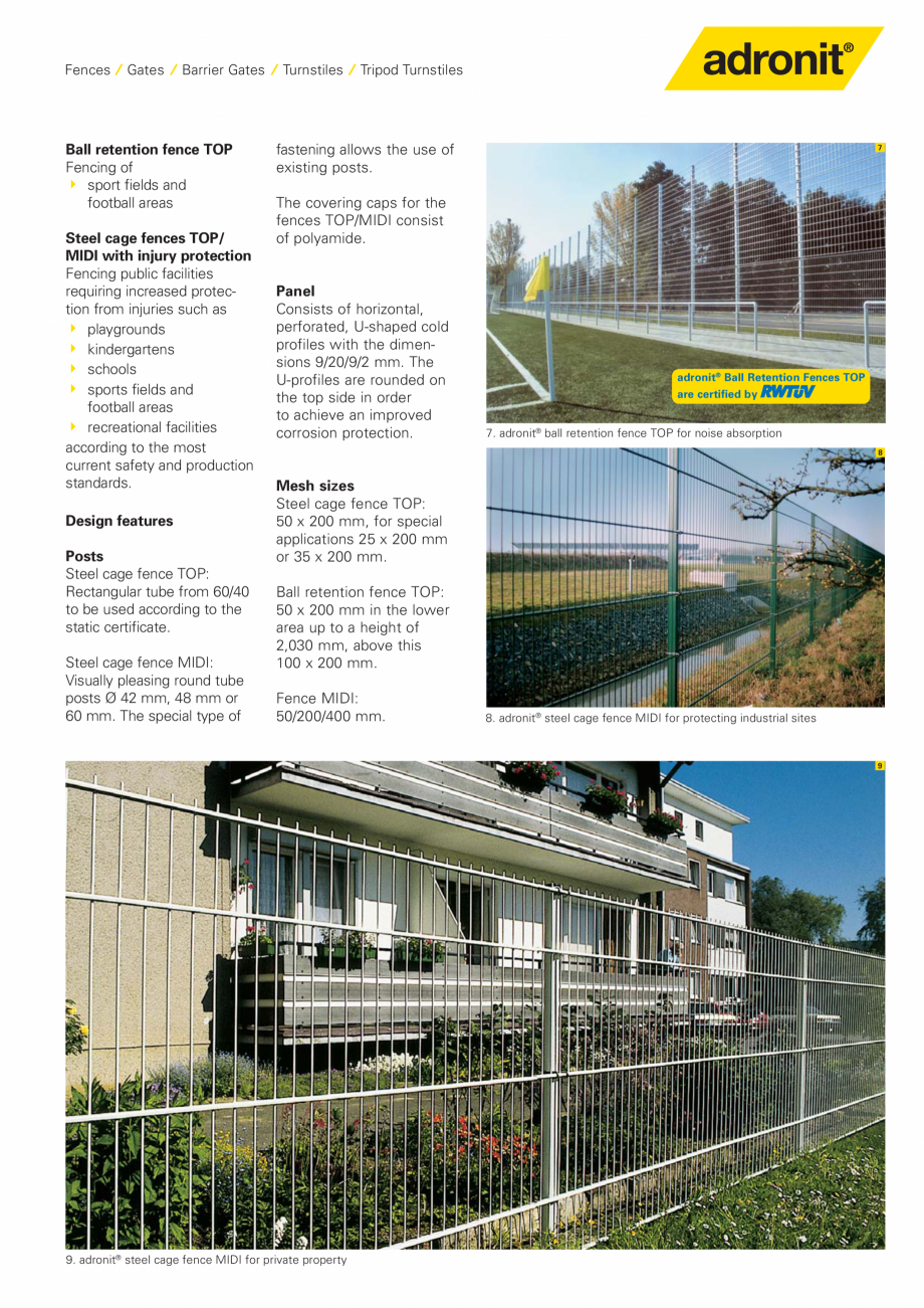 Pagina 3-Panouri rigide cu profile U HERAS UNI TOP / MIDI Catalog, brosura Engleza d
football areas
Steel...