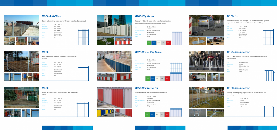 Pagina 2-Garduri mobile pentru delimitare evenimente / santiere HERAS M125, M130 Fisa tehnica Engleza  fine...