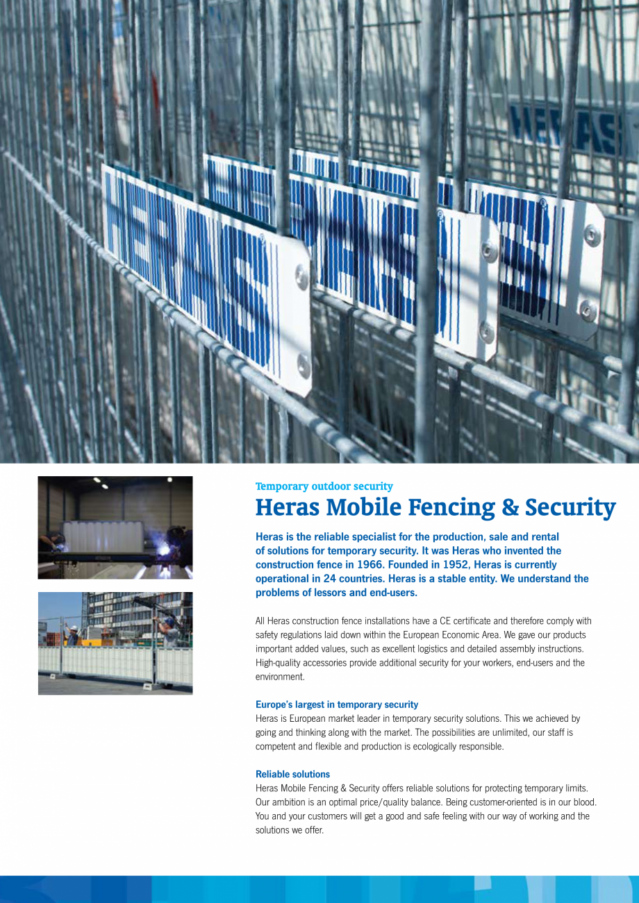 Pagina 3-Garduri mobile  HERAS M125, M130, M350, M400, Tip jandarmerie Catalog, brosura Engleza  the panel....