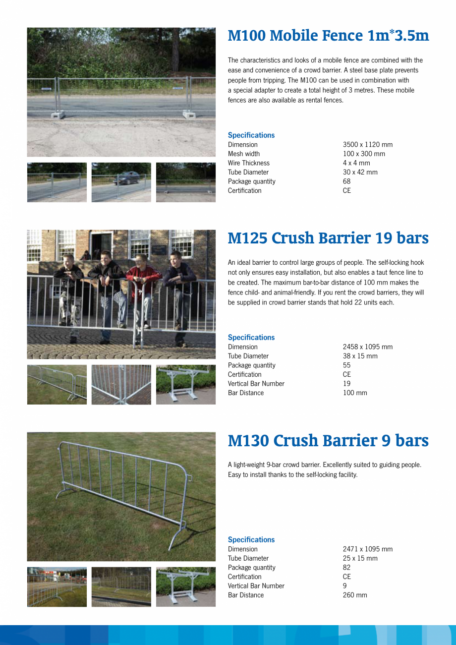 Pagina 9-Garduri mobile  HERAS M125, M130, M350, M400, Tip jandarmerie Catalog, brosura Engleza  serrated...