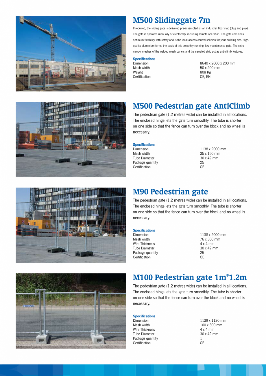 Pagina 10-Garduri mobile  HERAS M125, M130, M350, M400, Tip jandarmerie Catalog, brosura Engleza wide) can be ...