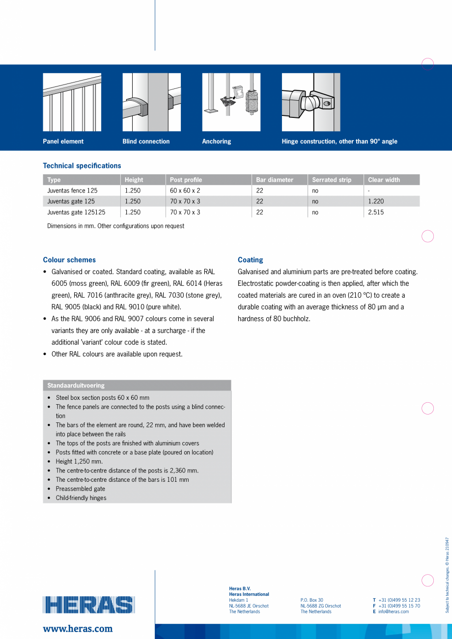 Pagina 2-Gard metalic de fatada HERAS Fisa tehnica Engleza  width

Juventas fence 125

1.250

60 x 60 x 2

22...