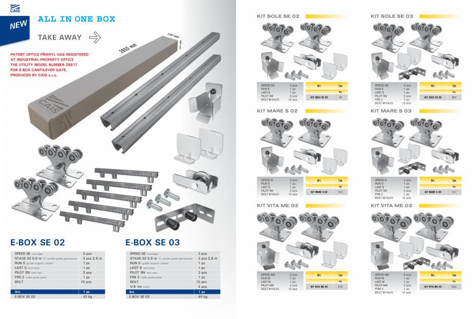 Pagina 6-Sisteme si accesorii pentru porti autoportante CAIS Catalog, brosura Engleza t logiskt sätt. Som...