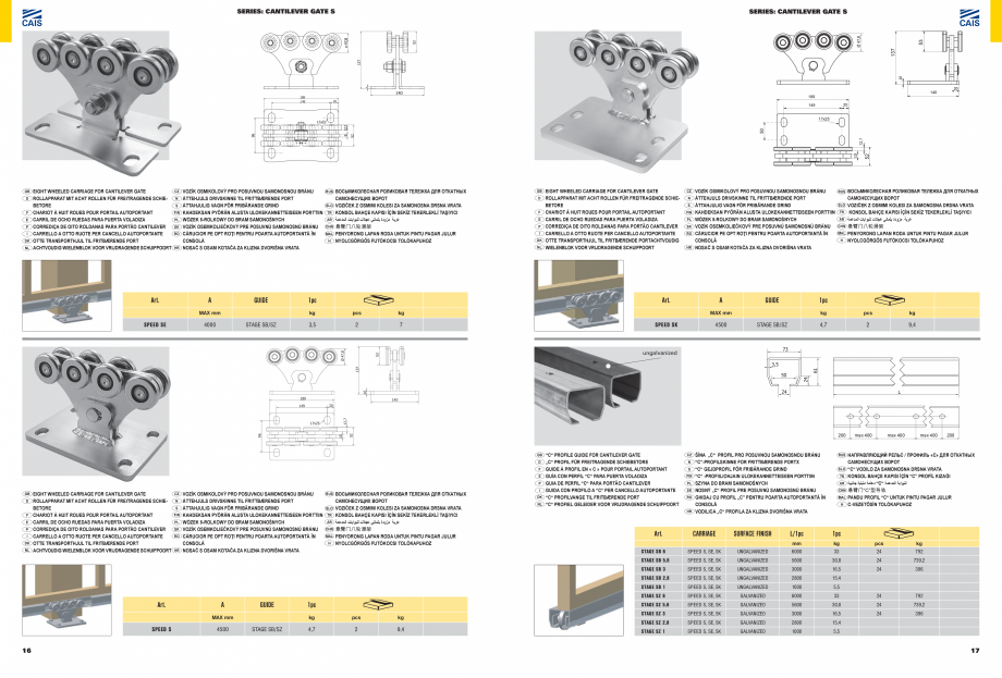 Pagina 10-Sisteme si accesorii pentru porti autoportante CAIS Catalog, brosura Engleza ерные...