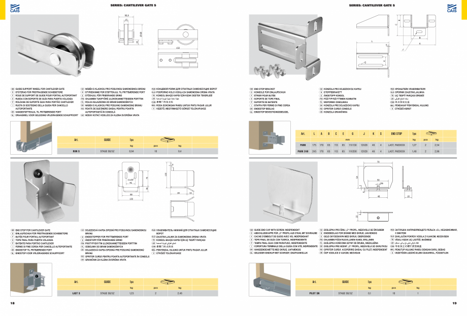 Pagina 11-Sisteme si accesorii pentru porti autoportante CAIS Catalog, brosura Engleza...
