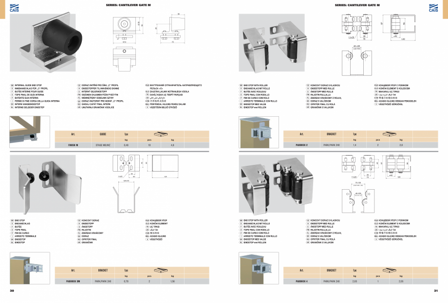 Pagina 17-Sisteme si accesorii pentru porti autoportante CAIS Catalog, brosura Engleza ertas correderas...