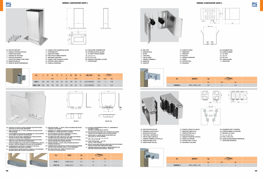Pagina 21-Sisteme si accesorii pentru porti autoportante CAIS Catalog, brosura Engleza D SE
SP
STAGE SZ 5,6
ST...