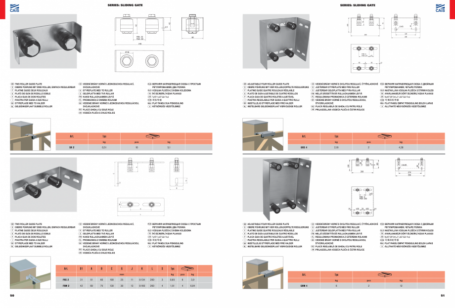 Pagina 27-Role si accesorii pentru porti culisante si usi de hala CAIS Catalog, brosura Romana, Engleza,...