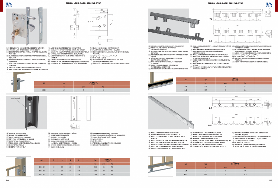 Pagina 30-Role si accesorii pentru porti culisante si usi de hala CAIS Catalog, brosura Romana, Engleza,...