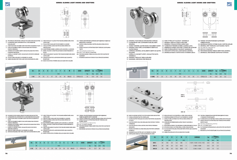 Pagina 41-Role si accesorii pentru porti culisante si usi de hala CAIS Catalog, brosura Romana, Engleza,...