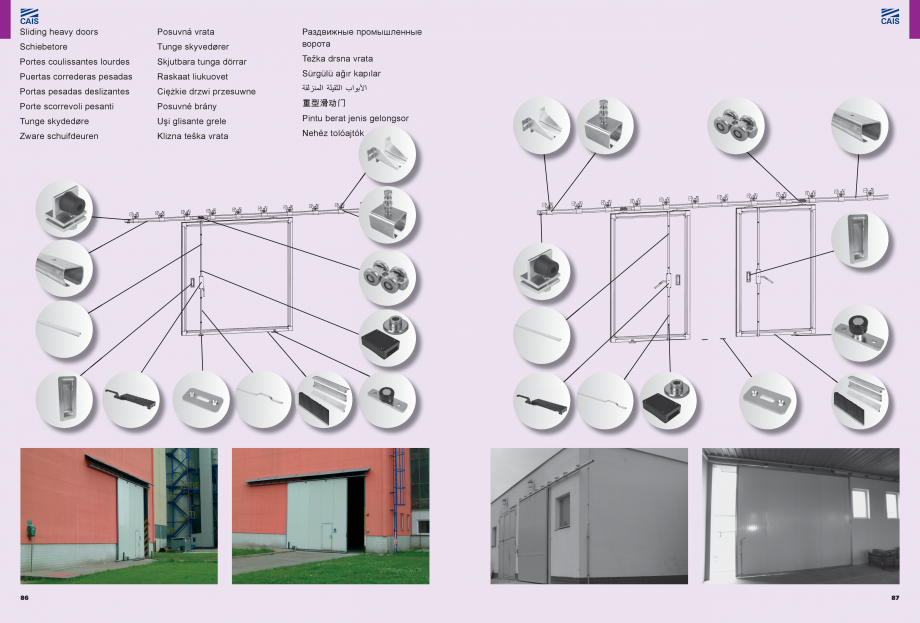 Pagina 45-Role si accesorii pentru porti culisante si usi de hala CAIS Catalog, brosura Romana, Engleza,...