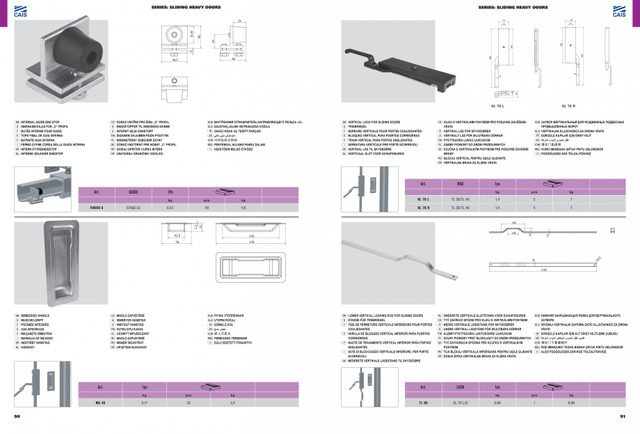 Pagina 47-Role si accesorii pentru porti culisante si usi de hala CAIS Catalog, brosura Romana, Engleza,...