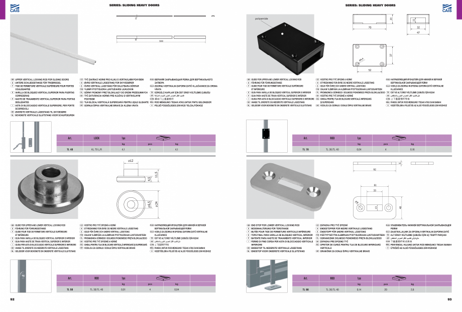 Pagina 48-Role si accesorii pentru porti culisante si usi de hala CAIS Catalog, brosura Romana, Engleza,...