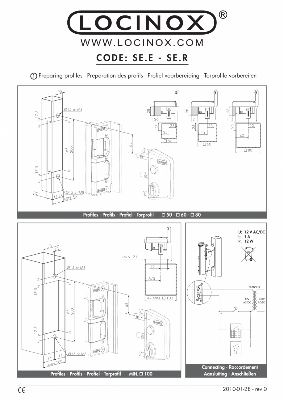 Pagina 1-Accesorii si componente pentru porti pietonale - SE.E - SE.R LOCINOX Instructiuni montaj, utilizare ...