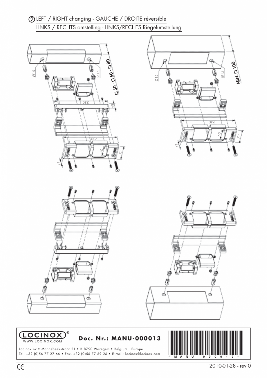 Pagina 2-Accesorii si componente pentru porti pietonale - SE.E - SE.R LOCINOX Instructiuni montaj, utilizare ...