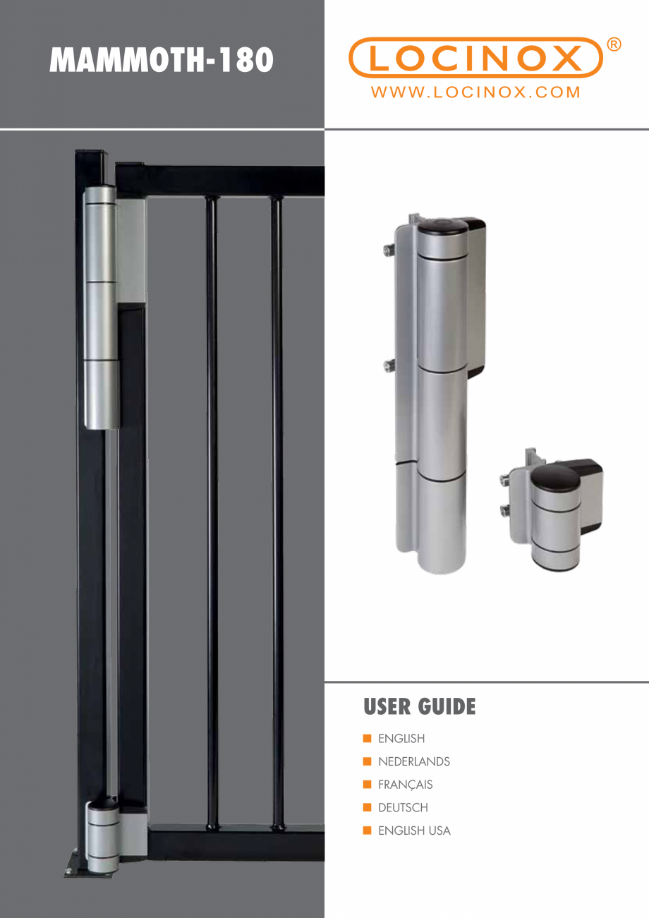Pagina 1-Balama pentru porti pietonale - MAMMOTH 180 LOCINOX Instructiuni montaj, utilizare Engleza, Germana,...