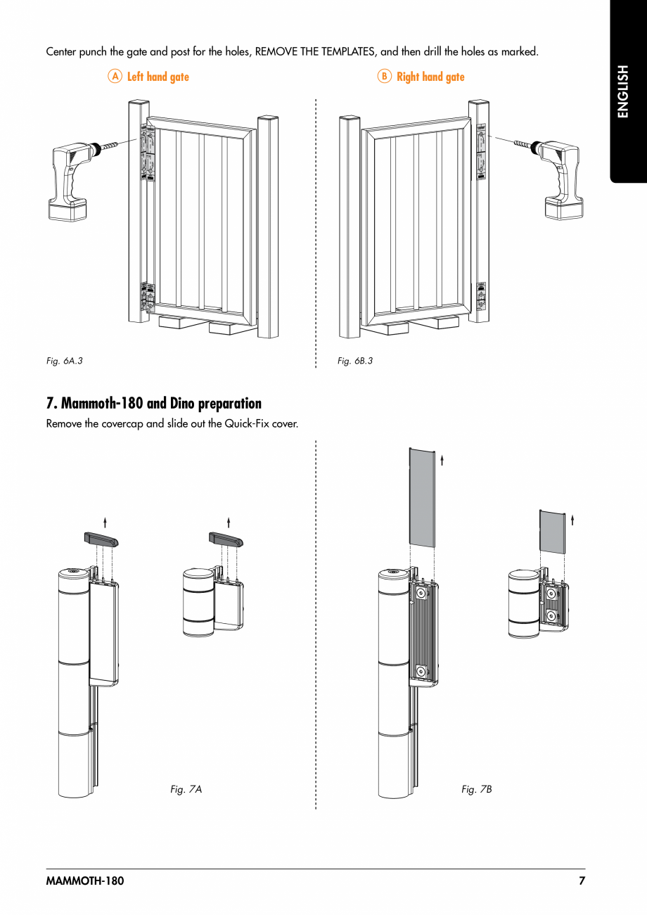 Pagina 7-Balama pentru porti pietonale - MAMMOTH 180 LOCINOX Instructiuni montaj, utilizare Engleza, Germana,...