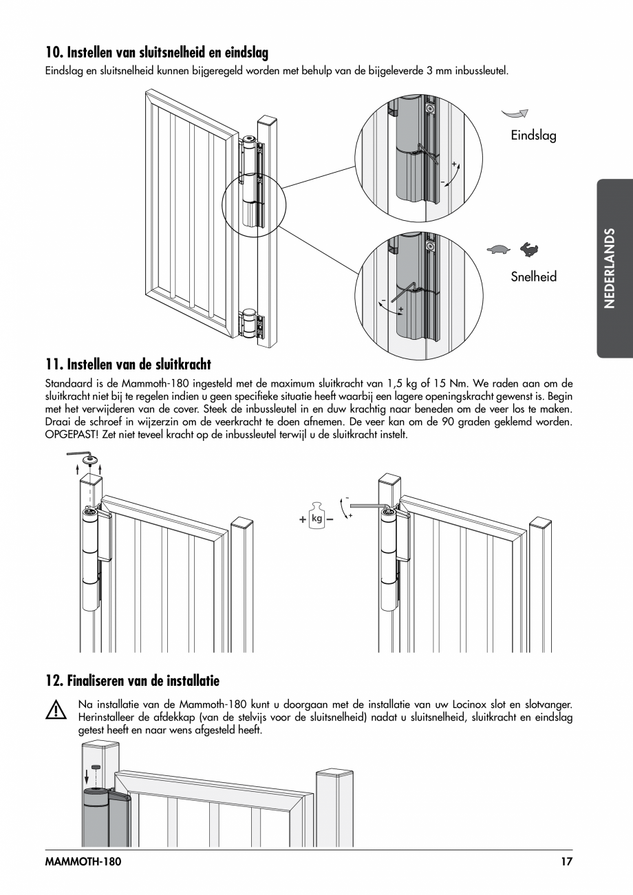 Pagina 17-Balama pentru porti pietonale - MAMMOTH 180 LOCINOX Instructiuni montaj, utilizare Engleza, Germana,...