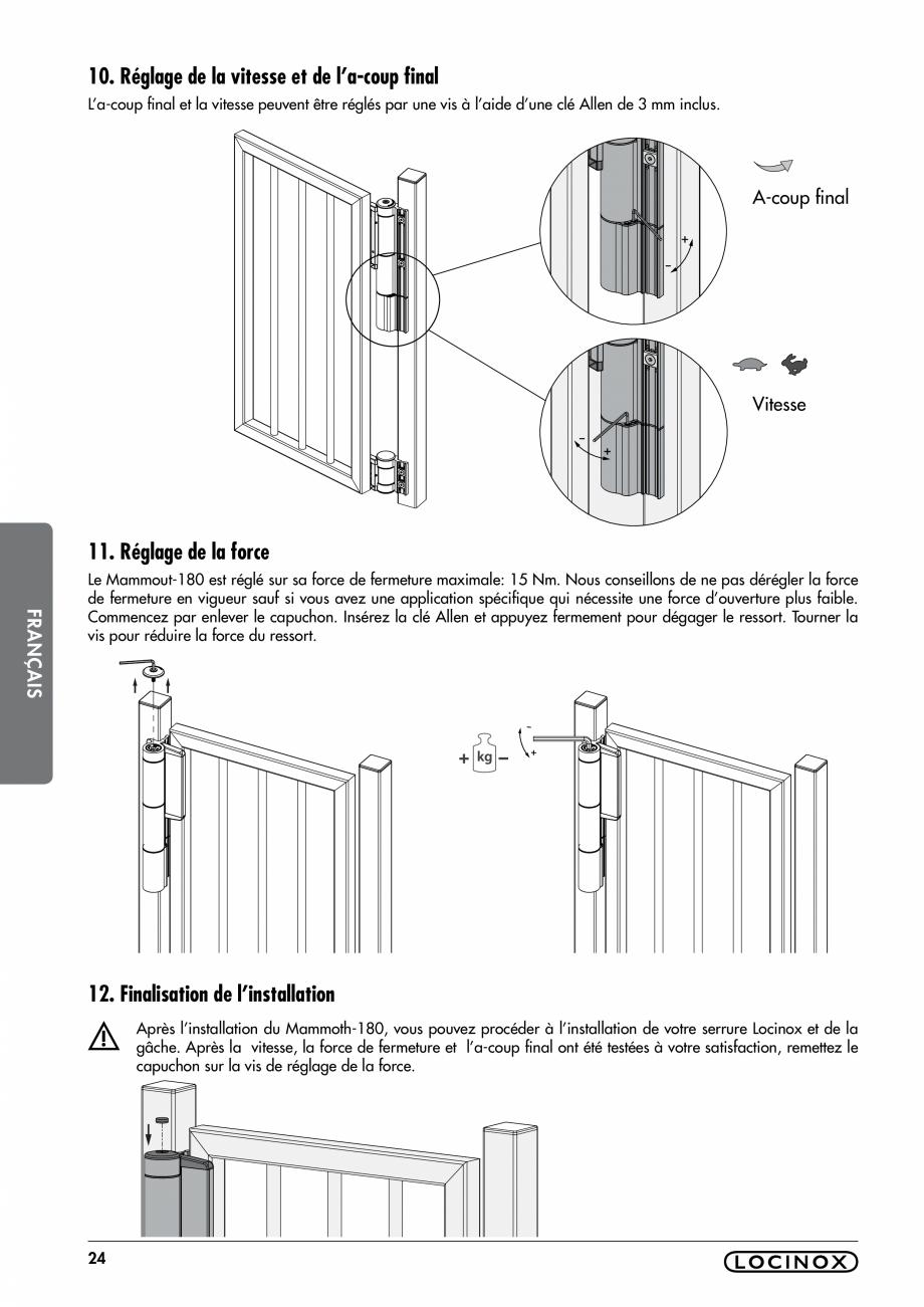 Pagina 24-Balama pentru porti pietonale - MAMMOTH 180 LOCINOX Instructiuni montaj, utilizare Engleza, Germana,...