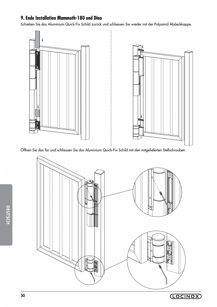 Pagina 30-Balama pentru porti pietonale - MAMMOTH 180 LOCINOX Instructiuni montaj, utilizare Engleza, Germana,...