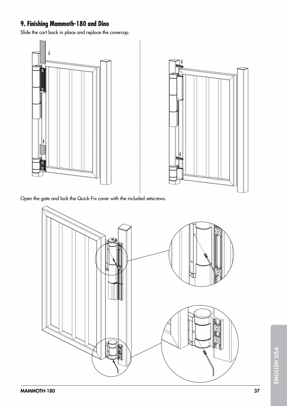Pagina 37-Balama pentru porti pietonale - MAMMOTH 180 LOCINOX Instructiuni montaj, utilizare Engleza, Germana,...