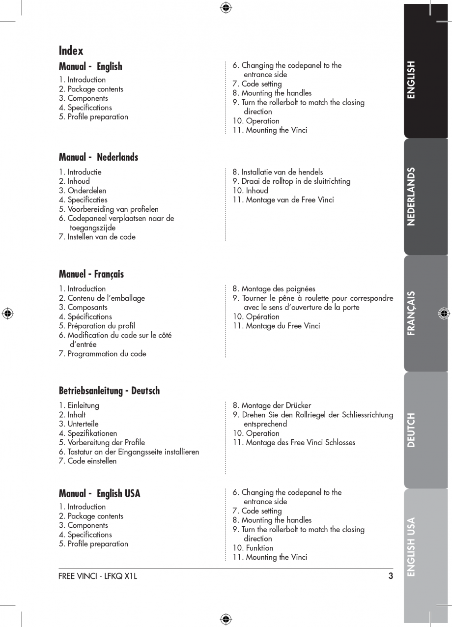 Pagina 4-Incuietoare cu cifru pentru porti pietonale - FREE VINCI LOCINOX LFKQ X1 Instructiuni montaj,...