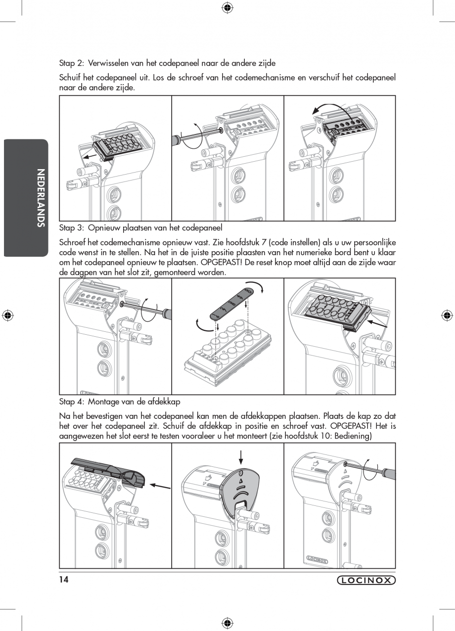 Pagina 15-Incuietoare cu cifru pentru porti pietonale - FREE VINCI LOCINOX LFKQ X1 Instructiuni montaj,...