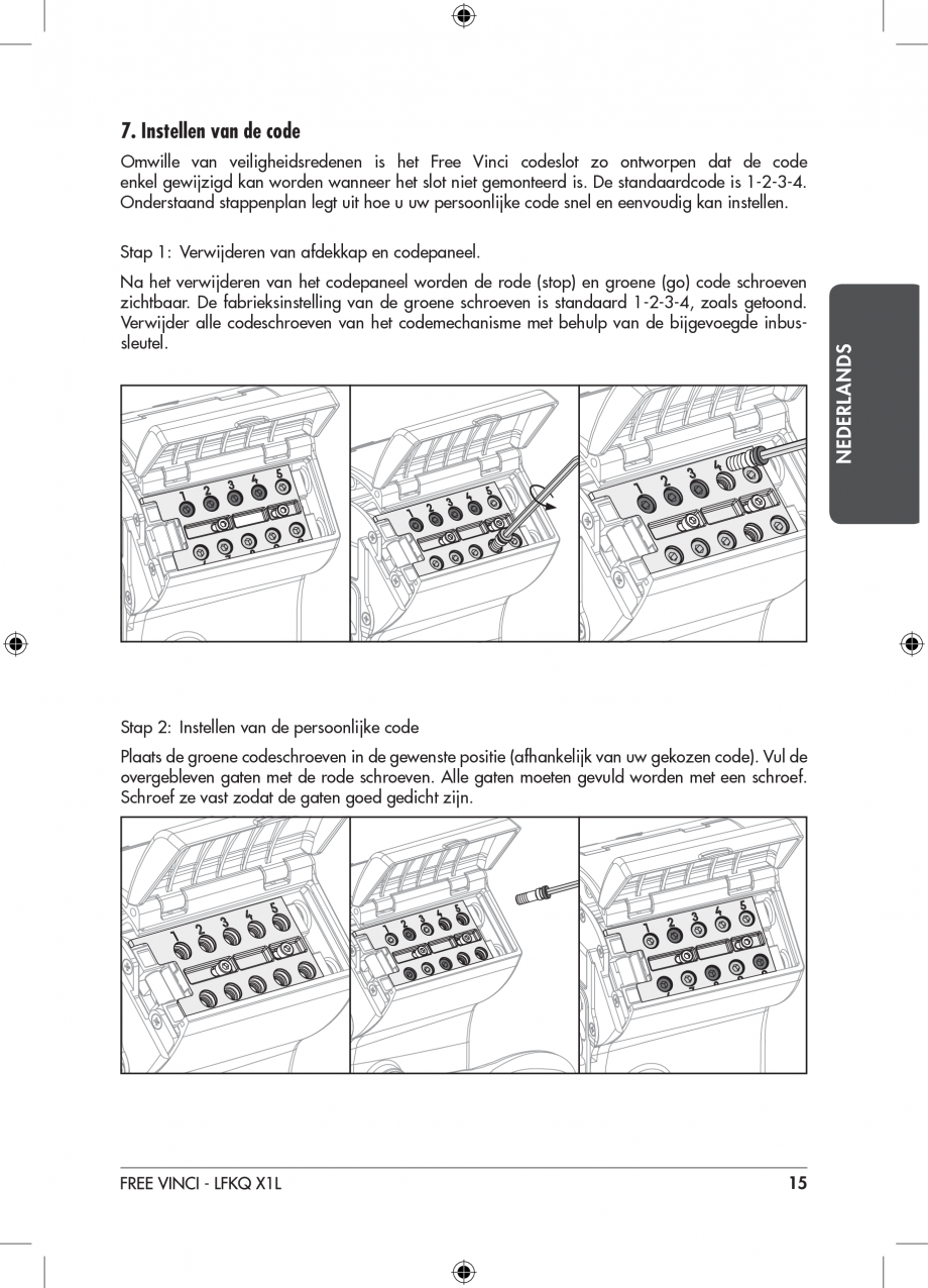 Pagina 16-Incuietoare cu cifru pentru porti pietonale - FREE VINCI LOCINOX LFKQ X1 Instructiuni montaj,...