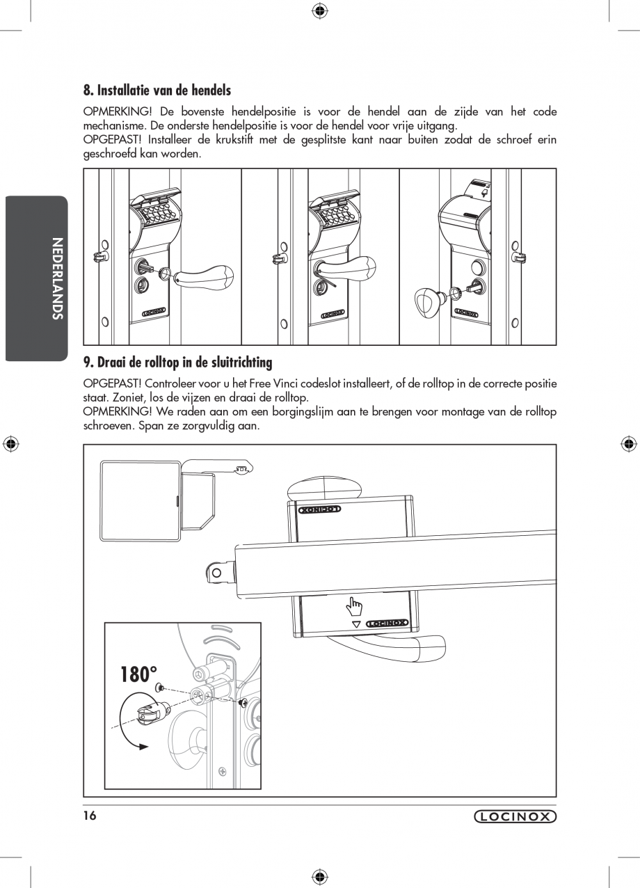 Pagina 17-Incuietoare cu cifru pentru porti pietonale - FREE VINCI LOCINOX LFKQ X1 Instructiuni montaj,...