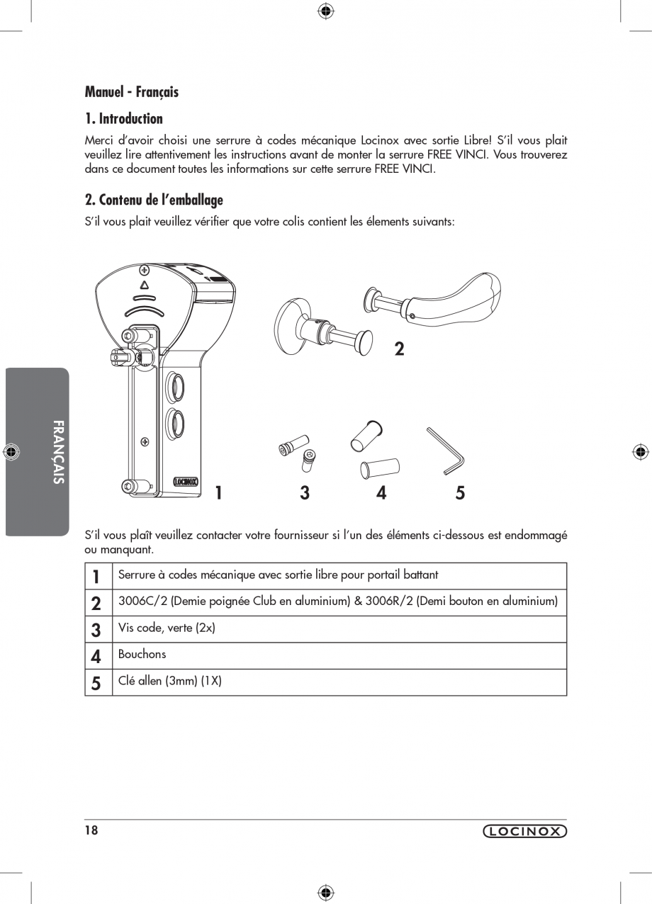 Pagina 19-Incuietoare cu cifru pentru porti pietonale - FREE VINCI LOCINOX LFKQ X1 Instructiuni montaj,...