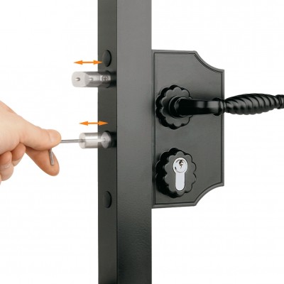 LOCINOX Incuietoare ornamentala pentru porti metalice LAKQ H2 - bolturi ajustabile - Feronerie accesorii si componente