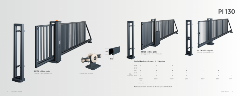 Pagina 1-Poarta culisanta autoportanta industriala Wisniowski PI 130 Catalog, brosura Engleza PI 130

PI 130 ...