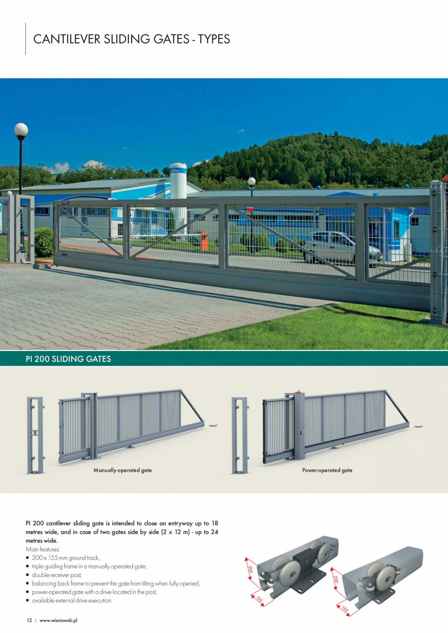 Pagina 1-Prezentare porti culisante autoportante Wisniowski PI 130, PI 200 Catalog, brosura Engleza...