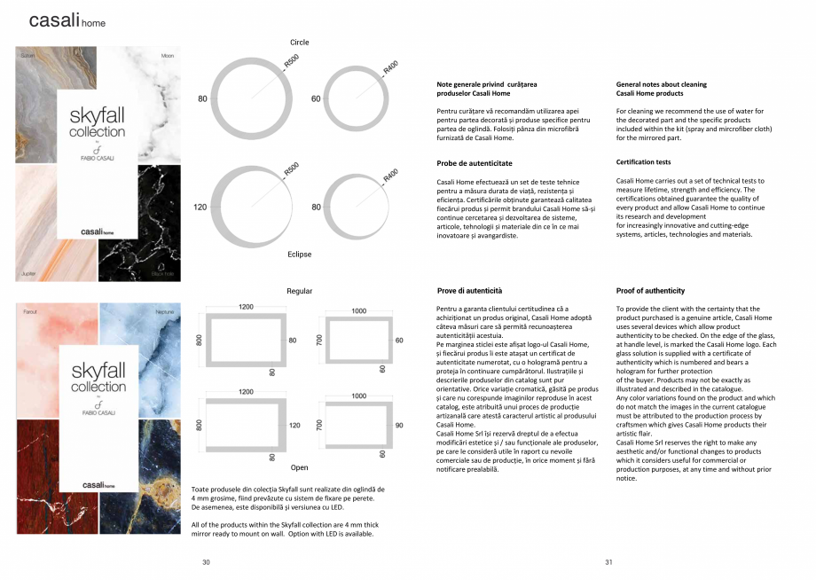 Pagina 16 - Oglinzi din cristal pentru spatii interioare CASALI HOME SKYFALL Catalog, brosura...