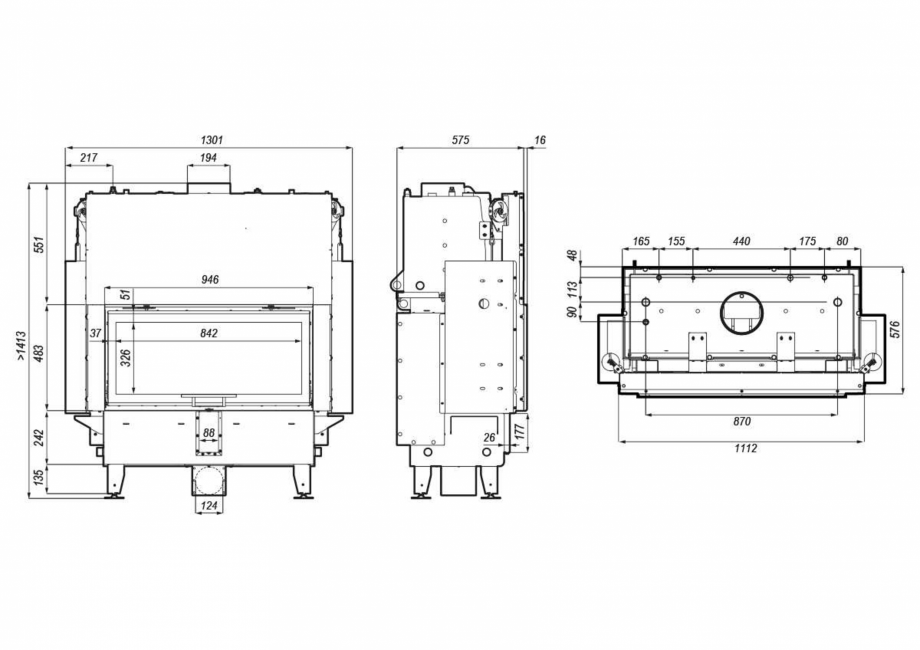 Pagina 1-CAD-PDF Termosemineu pe lemne Defro Riva LA G Short MOL Detaliu de produs 