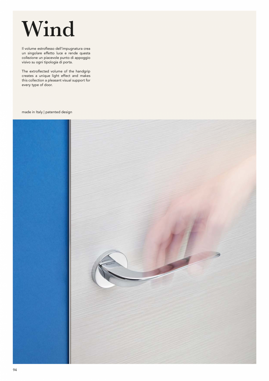 Pagina 1-Manere usi deosebite LINEA CALI WING Catalog, brosura Wind
Il volume estroflesso dell’impugnatura ...