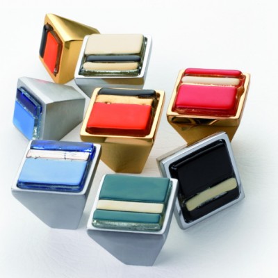 DALI BUSINESS Buton mobila din alama cu insertie de sticla MURANO - diverse culori - Butoni