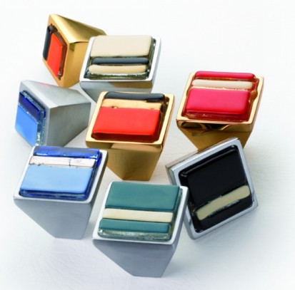 Buton mobila din alama cu insertie de sticla MURANO - diverse culori buton Brera Buton pentru