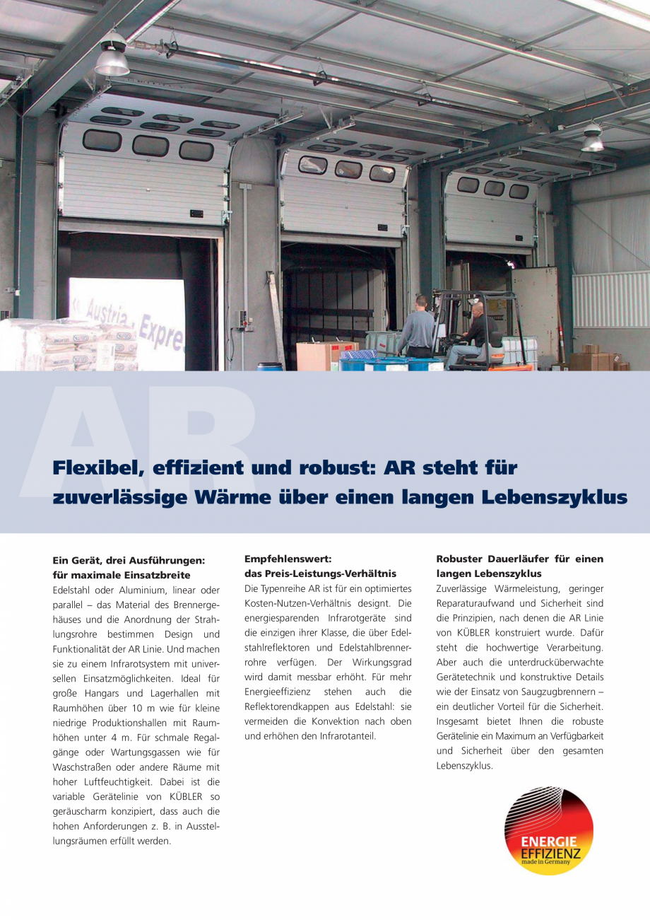 Pagina 2-Incalzitor cu infrarosu KUBLER Fisa tehnica Germana e
energiesparenden Infrarotgeräte sind
die...