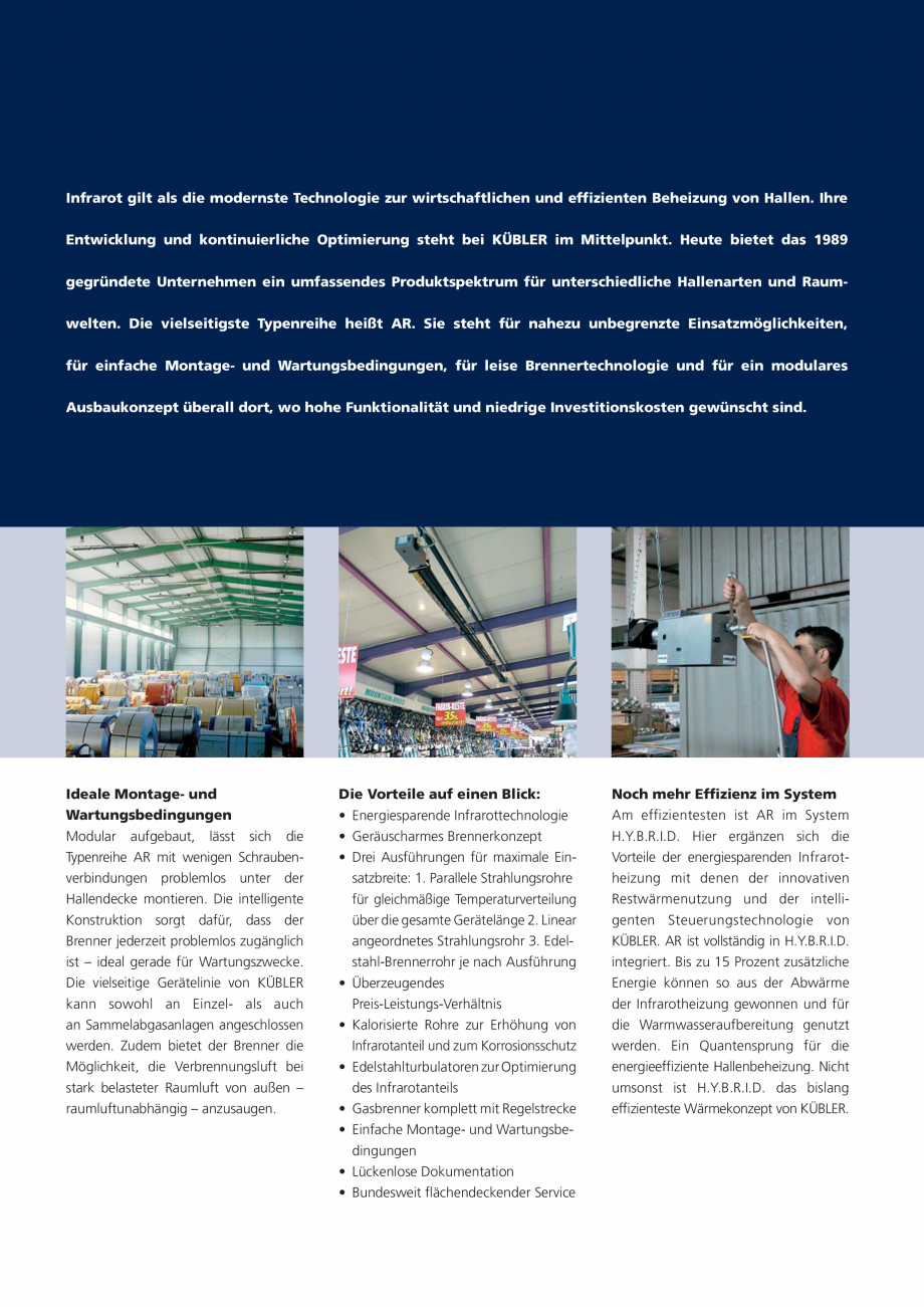 Pagina 3-Incalzitor cu infrarosu KUBLER Fisa tehnica Germana  Optimierung steht bei KÜBLER im Mittelpunkt....