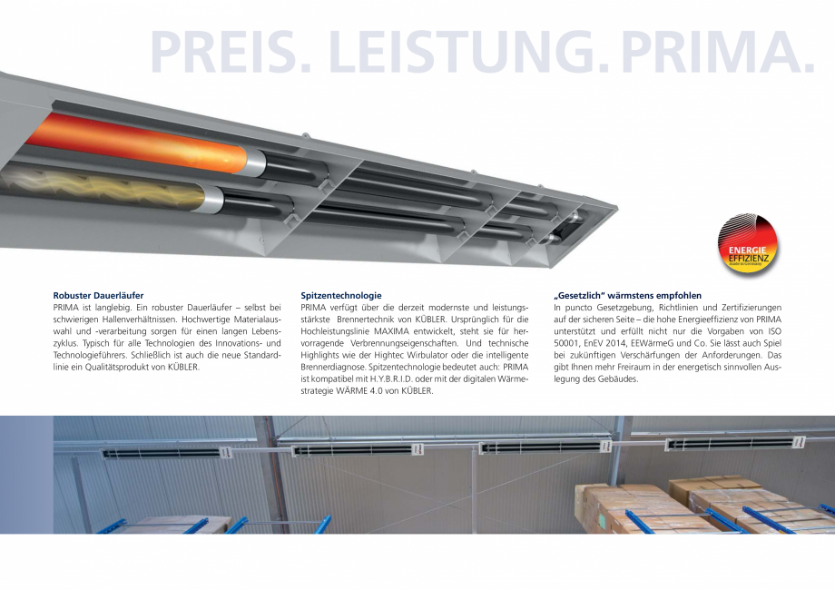 Pagina 3-Incalzitor cu infrarosu KUBLER PRIMA Fisa tehnica Germana • Einfache Montage- und...