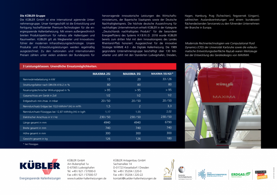 Pagina 4-Incalzitor cu infrarosu KUBLER MAXIMA Fisa tehnica Germana ie der Deutsche
Nachhaltigkeitspreis. Die...