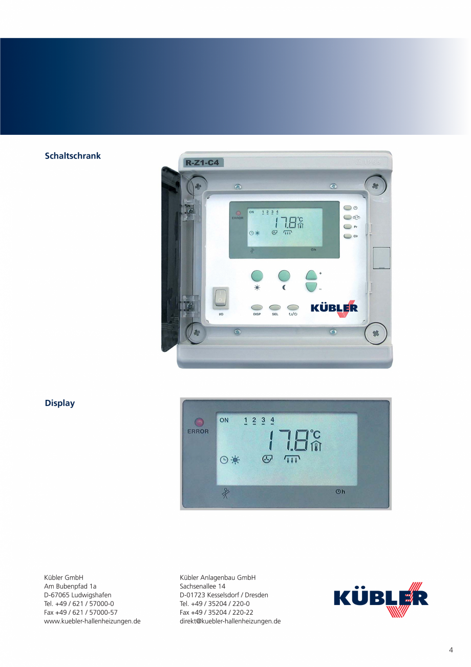 Pagina 1-Unitate de control digitala KUBLER E-STEUERUNG Fisa tehnica Germana CELESTRA X
Verkaufsinformationen...