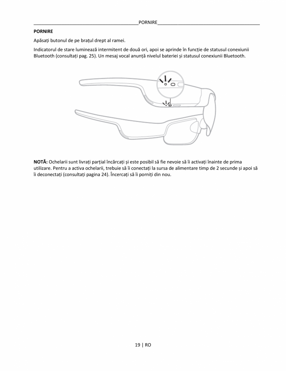 Pagina 19 - Manual de utilizare pentru ochelarii Bose Frames BOSE  Frames Tempo, Frames Tenor,...