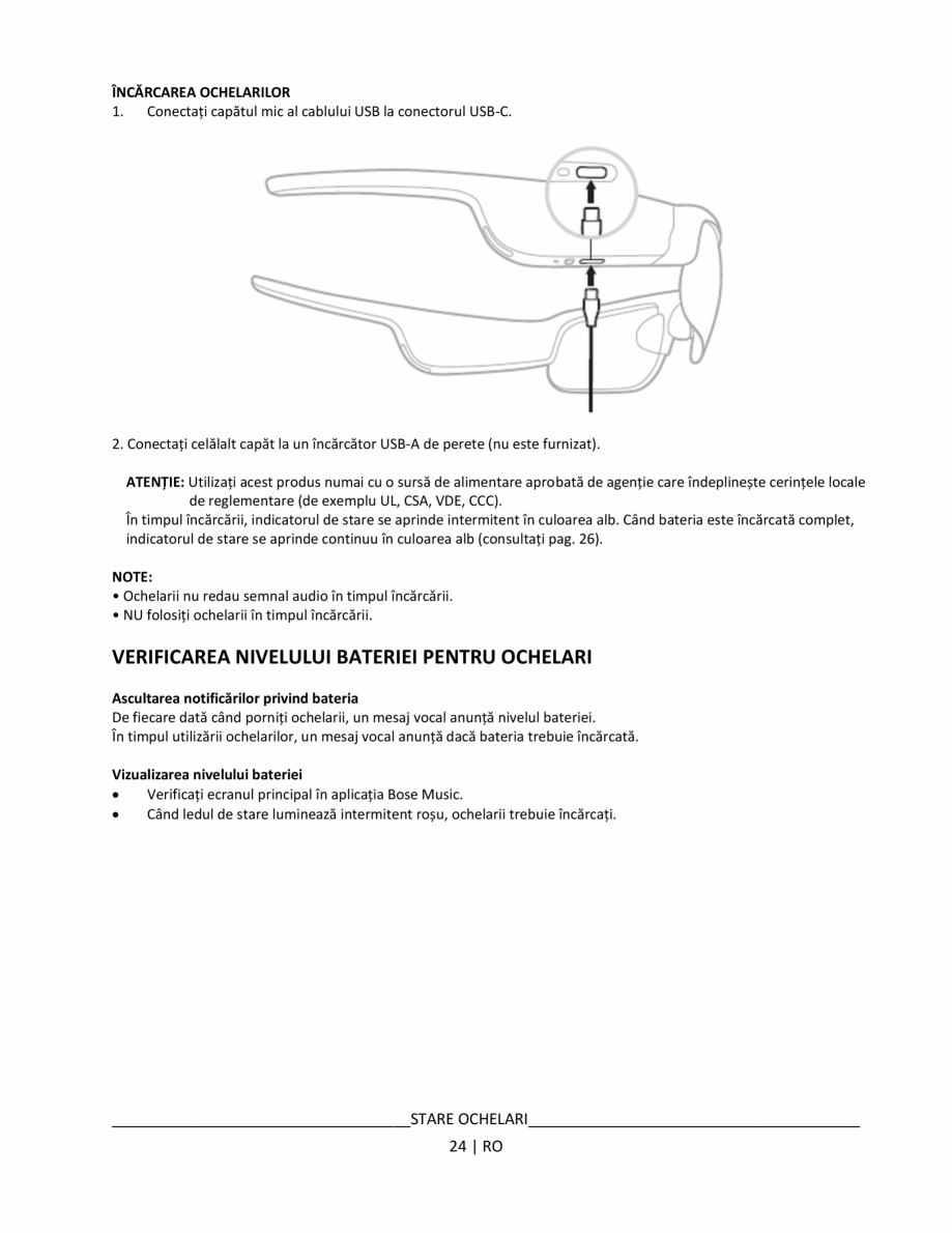 Pagina 24 - Manual de utilizare pentru ochelarii Bose Frames BOSE  Frames Tempo, Frames Tenor,...