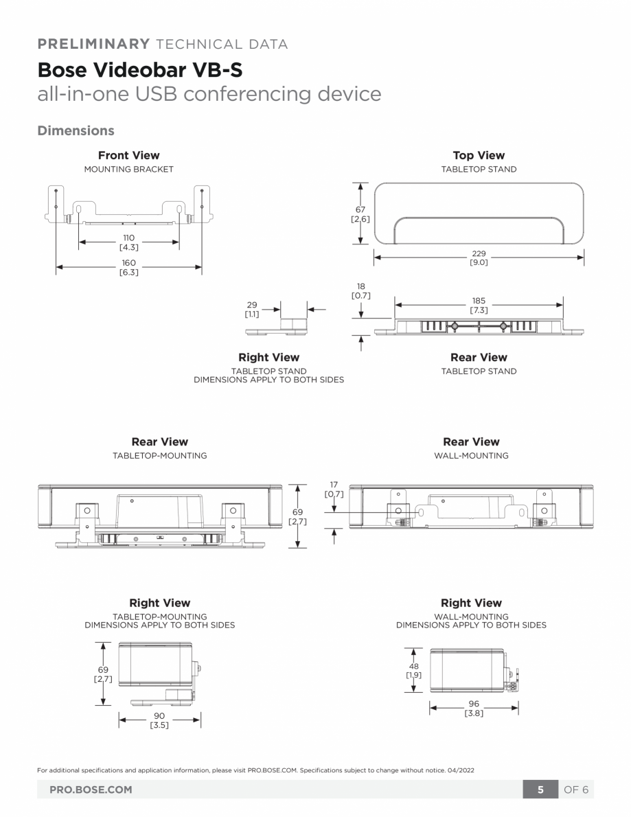 Pagina 5-Sistem Bose videobar BOSE Bose videobar VB-S Fisa tehnica Engleza atic and adaptive dynamic...